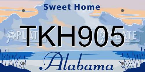TKH905 Alabama License Plate
