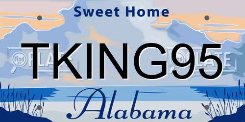 TKING95 Alabama License Plate