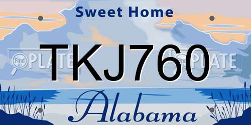 TKJ760 Alabama License Plate