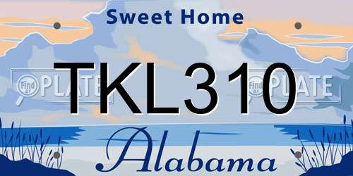 TKL310 Alabama License Plate