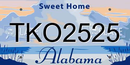 TKO2525 Alabama License Plate