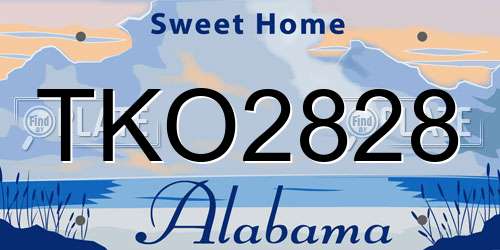 TKO2828 Alabama License Plate