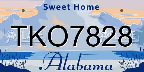 TKO7828 Alabama License Plate