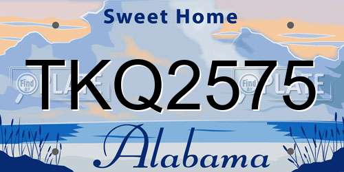 TKQ2575 Alabama License Plate