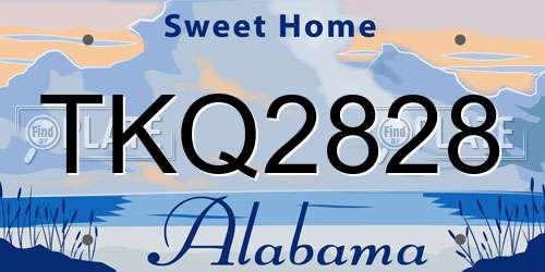 TKQ2828 Alabama License Plate