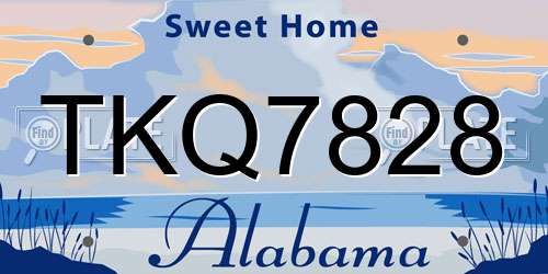 TKQ7828 Alabama License Plate