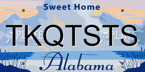 TKQTSTS Alabama License Plate