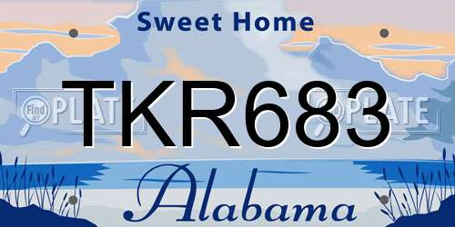 TKR683 Alabama License Plate