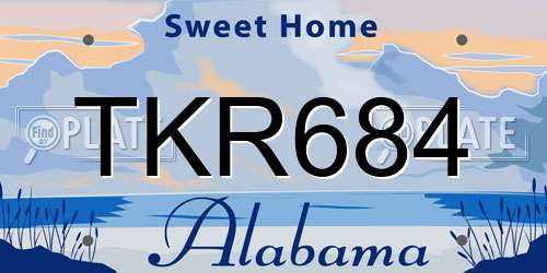 TKR684 Alabama License Plate
