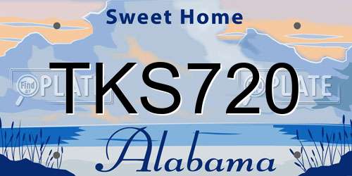 TKS720 Alabama License Plate