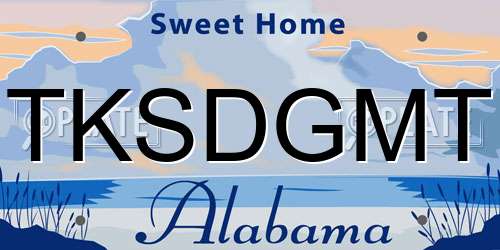 TKSDGMT Alabama License Plate