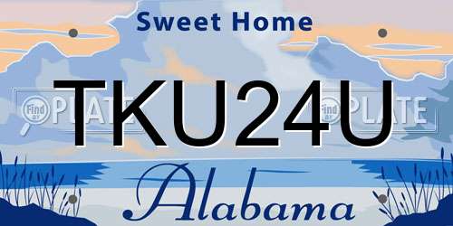 TKU24U Alabama License Plate