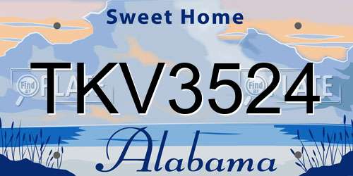 TKV3524 Alabama License Plate