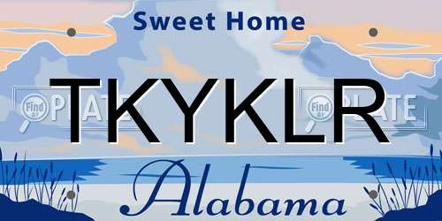 TKYKLR Alabama License Plate