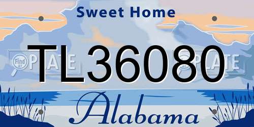 TL36080 Alabama License Plate