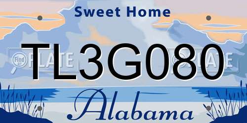 TL3G080 Alabama License Plate