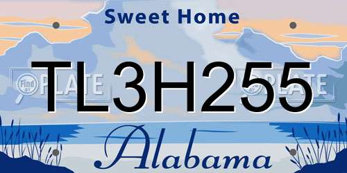 TL3H255 Alabama License Plate