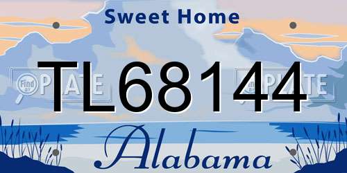 TL68144 Alabama License Plate