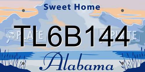 TL6B144 Alabama License Plate