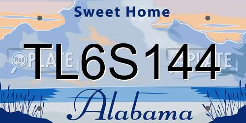 TL6S144 Alabama License Plate