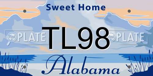 TL98 Alabama License Plate