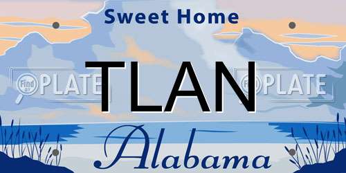 TLAN Alabama License Plate