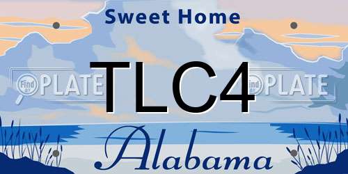 TLC4 Alabama License Plate