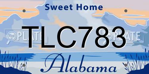 TLC783 Alabama License Plate