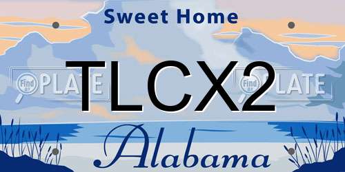 TLCX2 Alabama License Plate