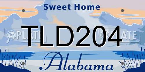 TLD204 Alabama License Plate