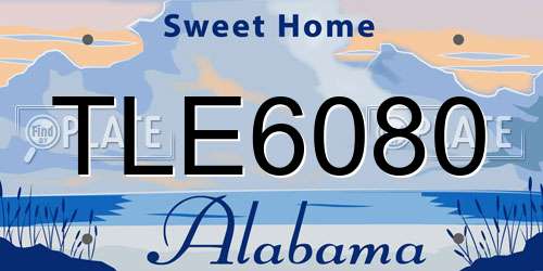TLE6080 Alabama License Plate