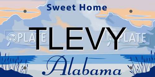 TLEVY Alabama License Plate