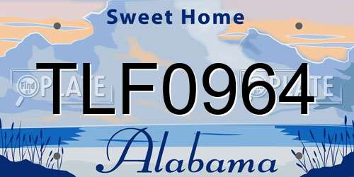 TLF0964 Alabama License Plate