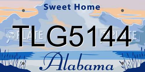 TLG5144 Alabama License Plate