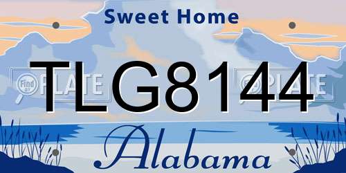 TLG8144 Alabama License Plate