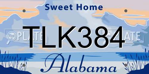 TLK384 Alabama License Plate