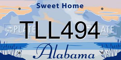 TLL494 Alabama License Plate