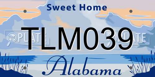 TLM039 Alabama License Plate
