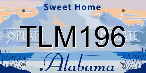 TLM196 Alabama License Plate