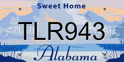 TLR943 Alabama License Plate