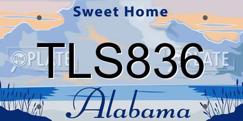 TLS836 Alabama License Plate