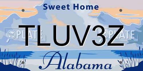 TLUV3Z Alabama License Plate