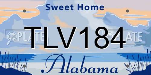 TLV184 Alabama License Plate