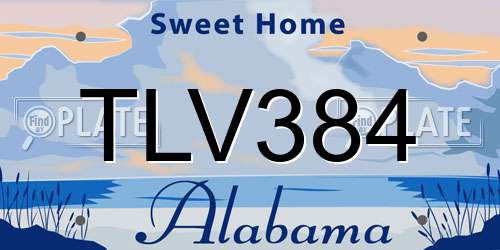 TLV384 Alabama License Plate