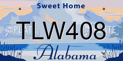 TLW408 Alabama License Plate