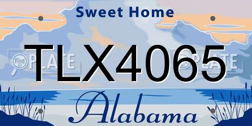 TLX4065 Alabama License Plate