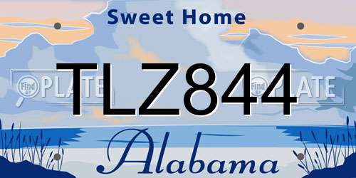 TLZ844 Alabama License Plate