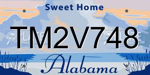 TM2V748 Alabama License Plate