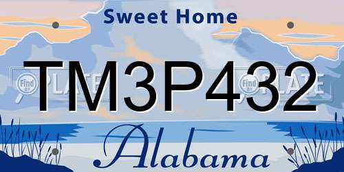 TM3P432 Alabama License Plate