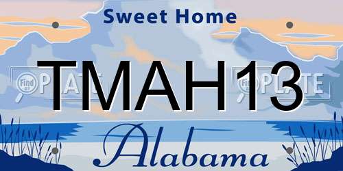 TMAH13 Alabama License Plate